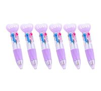 YIGZYCN Lot de 6 stylos à bille rétractables multicolores 4 couleurs en 1, pointe de 1 mm, pour étudiant, écriture, prise de notes, journal, dessin animé, prise en main confortable