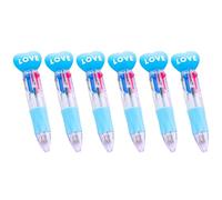 YIGZYCN Lot de 6 stylos à bille rétractables multicolores 4 couleurs en 1, pointe de 1 mm, pour étudiant, écriture, prise de notes, journal, dessin animé, prise en main confortable