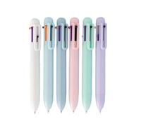 YIGZYCN Lot de 6 stylos à bille rétractables multicolores de 6 couleurs de 0,5 mm pour une écriture créative et lisse