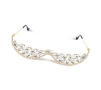 YIGZYCN Lunettes demi-monture en strass sans verres - Unisexe, doré