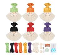 YIGZYCN Macrames de Noël avec instructions pour débutants Père Noël macramé fait à la main ornements d'arbre crochet pour débutants ornement bas