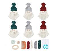 YIGZYCN Macrames de Noël avec instructions pour débutants Père Noël macramé fait à la main ornements d'arbre crochet pour débutants ornement bas