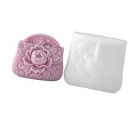 YIGZYCN Moules en silicone de qualité alimentaire en forme de sac à main en forme de fleur pour la fabrication de savon, de gypse, de décoration créative de savon