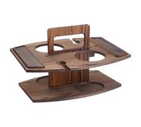 YIGZYCN Organiseur pliable pour vin et fruits - Table de rangement en bois amovible et portable pour pique-nique et rassemblements en plein air - Étagère de rangement de cuisine multicouche