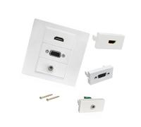 YIGZYCN Panneau mural AV en métal durable HDTV VGA pour une installation facile dans diverses configurations électroniques Connecteur audio