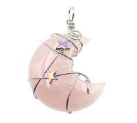 YIGZYCN Pendentif en forme de croissant de lune et d'étoile - Accessoire de décoration en pierre naturelle