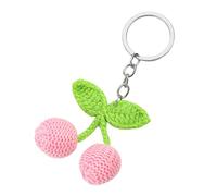 YIGZYCN Pendentif multifonction en forme de cerises tricotées faites à la main pour porte-clés et sacs, motifs doux et uniques