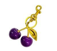 YIGZYCN Pendentif tendance en alliage robuste avec cerises - Accessoire élégant pour styles d'expression - Usage quotidien - Petit pendentif, Violet doré., taille unique