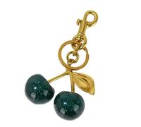 YIGZYCN Pendentif tendance en alliage robuste avec cerises - Accessoire élégant pour styles d'expression - Usage quotidien - Petit pendentif, vert doré, taille unique