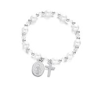 YIGZYCN Perles crucifix d'inspiration vintage avec breloque unique et perles d'imitation pour un port élégant et vintage, taille unique, Comme décrit