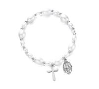 YIGZYCN Perles crucifix d'inspiration vintage avec breloque unique et perles d'imitation pour un port élégant et vintage, taille unique, Comme décrit