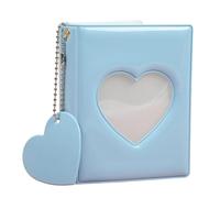 YIGZYCN Petit album photo tendance de 7,6 cm en forme de cœur découpé, organiseurs de cartes photo avec 32 poches pour idole éventail, classeur photo, livre de présentation