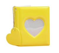 YIGZYCN Petit album photo tendance de 7,6 cm en forme de cœur découpé, organiseurs de cartes photo avec 32 poches pour idole éventail, classeur photo, livre de présentation