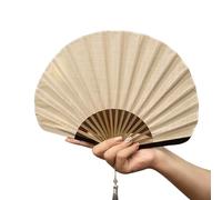 YIGZYCN Petit éventail chinois pliable en coton et lin en fibre naturelle respirante