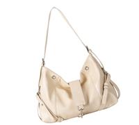 YIGZYCN Petit sac à bandoulière tendance en cuir avec sangle réglable pour femme, beige
