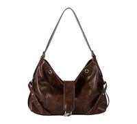 YIGZYCN Petit sac à bandoulière tendance en cuir avec sangle réglable pour femme, café