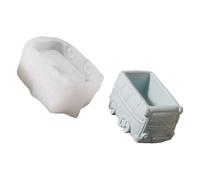 YIGZYCN Plâtres en silicone en forme de bus pour plantes grasses - Moules à fleurs - Fournitures artisanales - Pots de fleurs en forme de bus