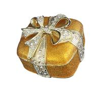 YIGZYCN Porte-bijoux décoratif en métal avec cristaux et nœud pour boucles d'oreilles, colliers, étui à bijoux pour accessoires