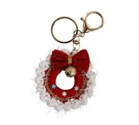 YIGZYCN Porte-clés artisanal en polaire sur le thème de Noël - Décoration de fête - Décoration de vacances entrelacée, Rouge