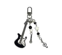 YIGZYCN Porte-clés délicat sur le thème de la guitare pour femme, ornement de sac, accessoire de poignet de téléphone tendance, porte-clés créatif en métal pratique, Verrouillage