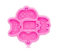 YIGZYCN Porte-clés en silicone avec poignée de jeu brillante - Moule en résine époxy - Pendentif - Bijoux pour cadeaux de Saint-Valentin - Moules en résine époxy - Fabrication de bijoux