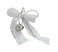 YIGZYCN Porte-clés esthétique avec pendentif en dentelle et perles pour femme, sac à main, sac à dos