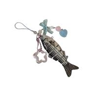 YIGZYCN Porte-clés réaliste avec pendentif en forme d'étoile de poisson et nœud papillon léger pour téléphone portable