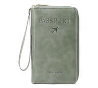 YIGZYCN Porte-passeports pour femmes et hommes Étui portefeuille en cuir PU avec cartes de voyage Étuis de voyage Portefeuille en cuir PU Cadeau