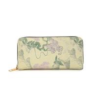 YIGZYCN Portefeuille long en cuir synthétique style chinois vintage avec plusieurs emplacements pour cartes et fermetures éclair Design porte-cartes pochettes pour téléphone portable Organisateurs de