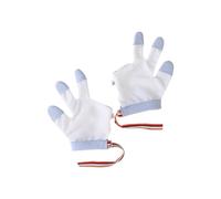 YIGZYCN Protège-mains pour nouveau-nés - En coton doux respirant - Facile à porter - Gants de protection polyvalents pour bébé, 3 doigts bleu, L for 3 to 5T