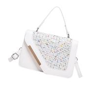 YIGZYCN Sac à bandoulière élégant avec paillettes brodées en cuir synthétique - Sac à main décontracté pour femme élégante - Bandoulière réglable, blanc, One Size