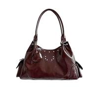 YIGZYCN Sac à bandoulière élégant en polyuréthane coréen - Design rétro - Léger et résistant à l'eau - Pour le travail - Sac à main essentiel pour femme, café, One Size