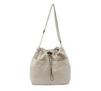 YIGZYCN Sac à bandoulière tendance en toile léger de grande capacité avec cordon de serrage - Couleur unie - Pour homme et femme