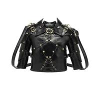 YIGZYCN Sac à main fantaisie en forme d'armure antique Sterevunk Sac à bandoulière en cuir PU Sac à bandoulière pour femme Sac à main et sac à main en cuir Sac à bandoulière, Noir