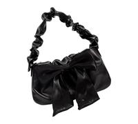 YIGZYCN Sac à main pour femme avec nœud papillon et fermeture éclair - Sac à bandoulière décontracté avec bretelles amovibles, Noir