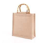 YIGZYCN Sac à provisions portable en toile de jute avec poignées en boucle, 26 x 27 x 10 cm, as the picture shows
