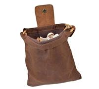 YIGZYCN Sac de rangement en cuir et toile pour randonnée, camping, survie en plein air, sac de cueillette de fruits, pochettes pliables, marron