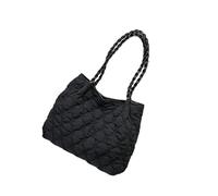 YIGZYCN Sac en coton léger à motif losange de grande capacité avec poignées renforcées pour le travail des femmes, Noir