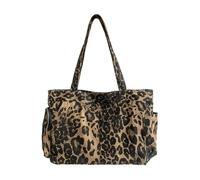 YIGZYCN Sac fourre-tout pour femme, sac de travail léger avec boucle, imprimé léopards, sac à main pour enseignant, infirmière, sac à main fourre-tout, marron