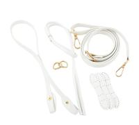 YIGZYCN Sacs seau uniques avec cordon de serrage réglable en cuir PU bandoulière poignée sac à main accessoires de rechange artisanat tissage ensemble, blanc