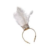 YIGZYCN Serre-tête à plumes et strass pour festival de musique, fêtes costumées, carnavals, rassemblements, événements déguisés, serre-tête de luxe pour adulte