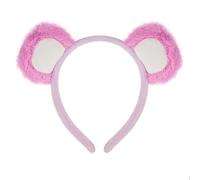 YIGZYCN Serre-tête avec oreilles d'ours en peluche pour femme - Accessoires d'Halloween - Bandeau de musique pour festival de musique - Serre-tête pour jeux de rôle - Bandeau en peluche de dessin
