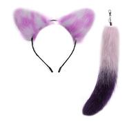 YIGZYCN Serre-tête oreilles de chat et porte-clés imitation queue élégante accessoires cosplay sac à main sac à dos décoration pendentif