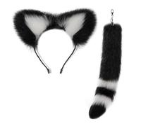 YIGZYCN Serre-tête oreilles de chat et porte-clés imitation queue élégante accessoires cosplay sac à main sac à dos décoration pendentif