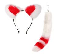 YIGZYCN Serre-tête oreilles de chat et porte-clés imitation queue élégante accessoires cosplay sac à main sac à dos décoration pendentif
