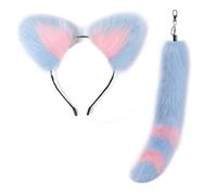 YIGZYCN Serre-tête oreilles de chat et porte-clés imitation queue élégante accessoires cosplay sac à main sac à dos décoration pendentif