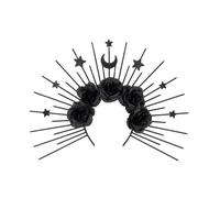 YIGZYCN Serre-tête punk pour femme - Coiffe baroquée avec lune et fleur - Pour Halloween, fête, fête