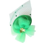 YIGZYCN StPatricks Chapeau haut-de-forme avec pince à cheveux pour femme, carnaval, fête, rassemblement, chapeau bibi pour la fête nationale irlandaise