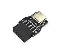 YIGZYCN Transfert de données haute vitesse USB 2.0 9 broches vers USB C Prise de panneau avant vers adaptateur d'extension de carte mère 9 broches pour PC