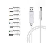 YIGZYCN USB vers DC 9 V 12 V alimentation avec 8 connecteurs remplaçables adaptateurs pour appareils photo, scanners, routeurs, câble de charge USB